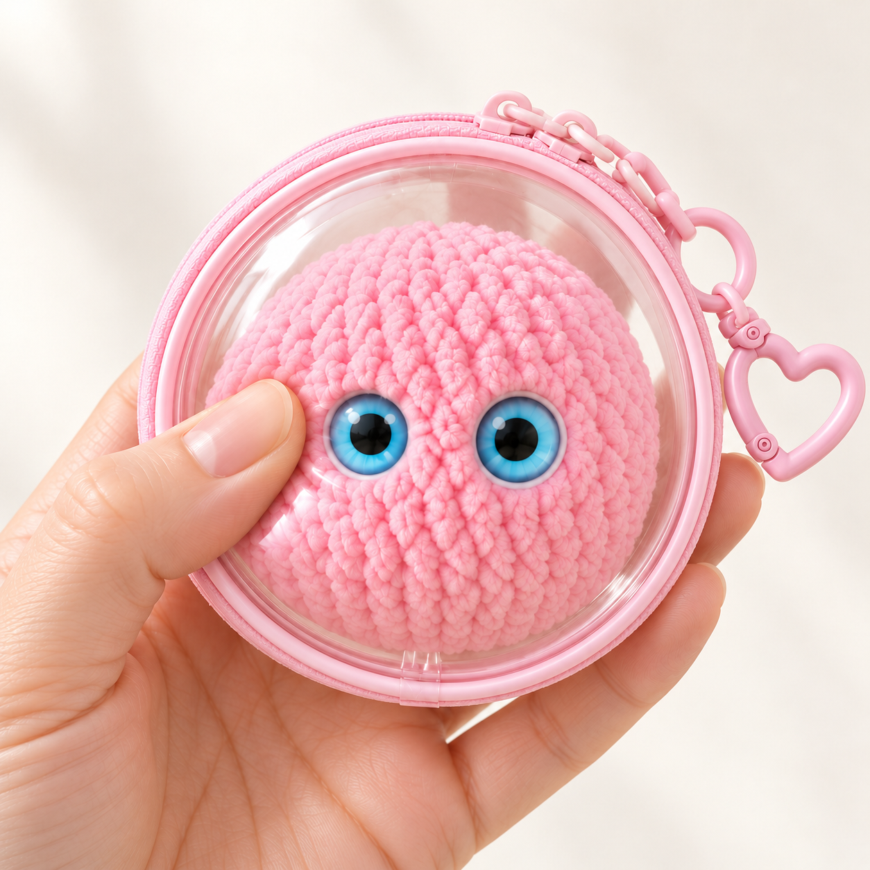 Pink Crochet Bubble Squishy Ball Pouch