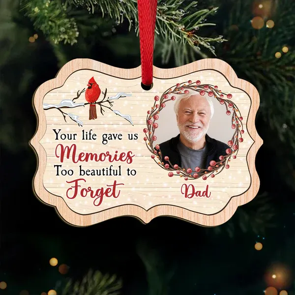 Custom Photo Memories Too Beautiful To Forget Wood Ornament - Photowatch