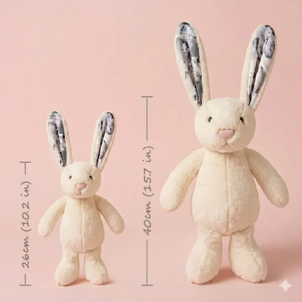 Personalized Photo Bunny Plush – Personalized Hidden Ear Picture Bunny Gift for Couples Anniversary Day Gifts - Photowatch