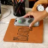 Custom Photo Bold Sketch Best Dad Ever - Personalized Leather Charging Mat