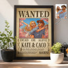 Custom Anime Bounty Couple Portrait Personalized Anime Style Wanted Poster Portrait Unique Captains' Couple Portrait - Photowatch
