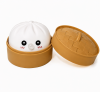 Cute Bubble Popping Steamed Bun Squishy Toy – Kawaii Stress Relief Squeeze Toy with Bamboo Steamer | Slow Rising Fidget Desk Decor Gift for Kids & Adults