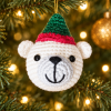 Handmade Crochet Christmas Ornament with Foam Ball Core Cute Squeeze Decoration Holiday Gift