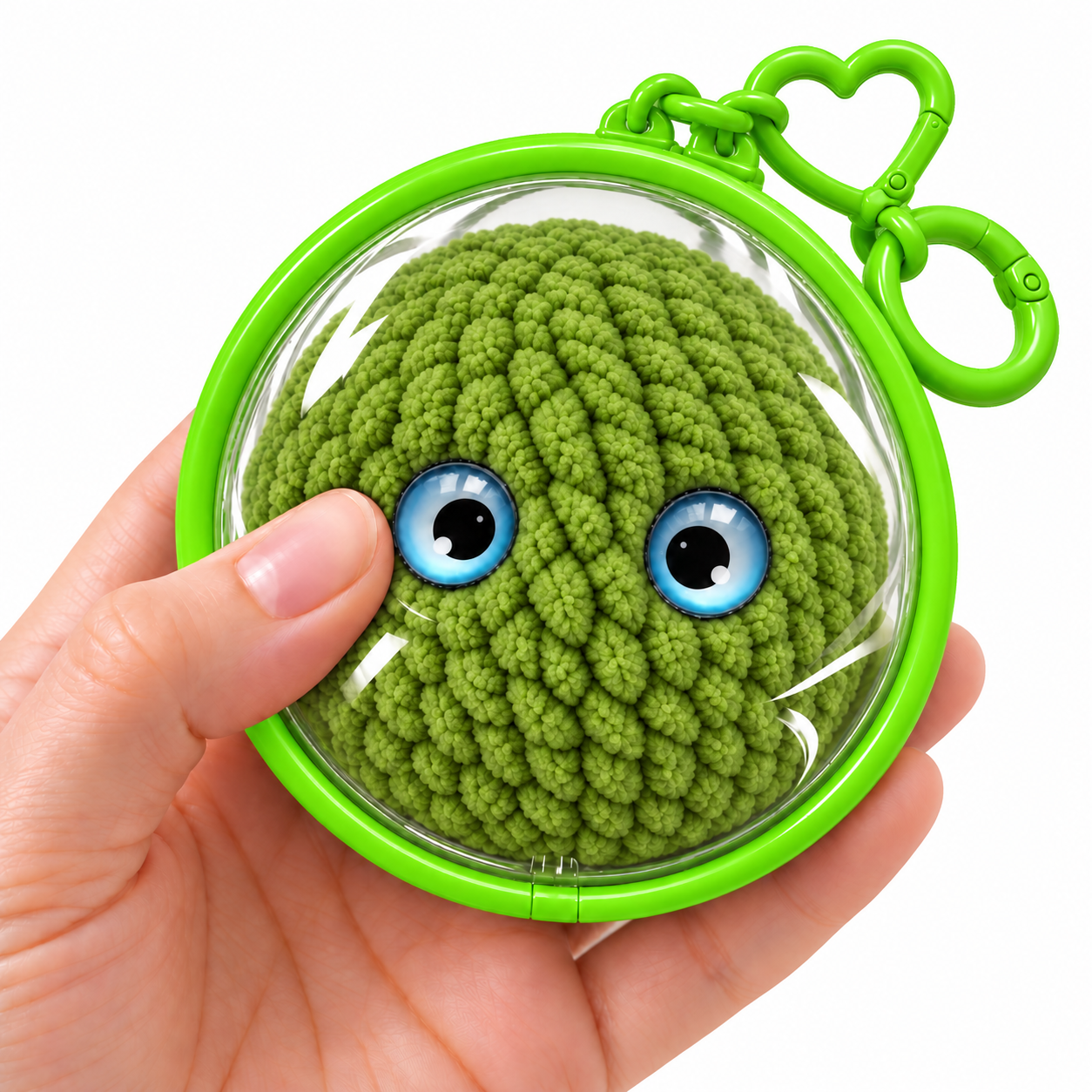 Green Crochet Bubble Squishy Ball Pouch
