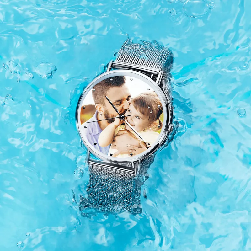 Gift for Lover Custom Photo Watch Engraved Alloy Bracelet for Her