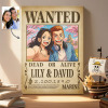Custom Anime Bounty Couple Portrait Personalized Anime Style Wanted Poster Portrait Unique Captains' Couple Portrait - Photowatch