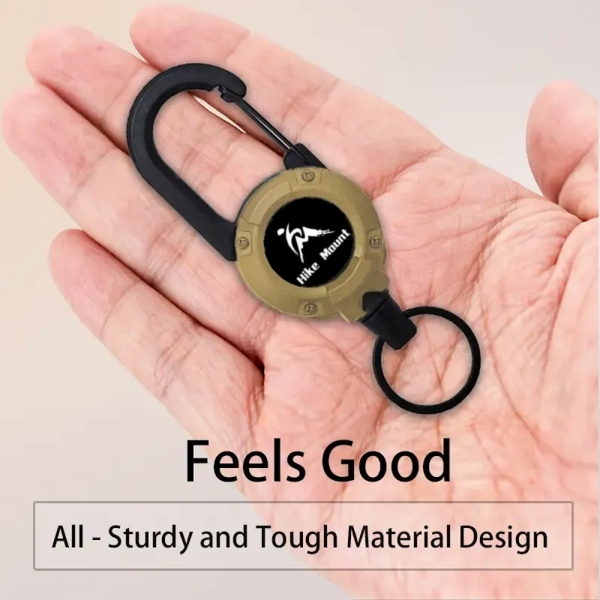 3 In 1 new multifunctional Retractable Pull Reel Carabiner Keychain, Strong Steel Wire Rope Buckle,Outdoor Sport Keychain Tool keychain accessories - Photowatch