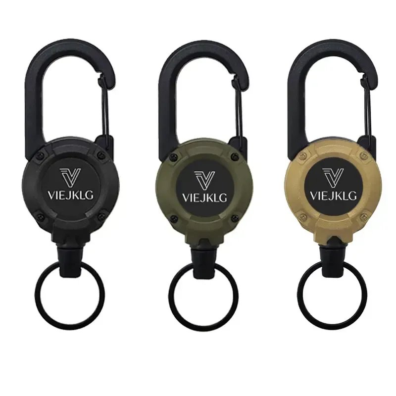 3 In 1 New Multifunctional Retractable Pull Reel Carabiner Keychain, Strong Steel Wire Rope Buckle,Outdoor Sport Keychain Tool keychain Accessories