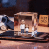 3D Cartoon Double-Person Lumina Boxes Hologram Video | Father's Day High-Transmittance Holographic Material Image Gift For DaD - Photowatch