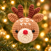 Handmade Crochet Christmas Ornament with Foam Ball Core Cute Squeeze Decoration Holiday Gift