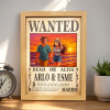 Custom Anime Bounty Couple Portrait Personalized Anime Style Wanted Poster Portrait Unique Captains' Couple Portrait - Photowatch