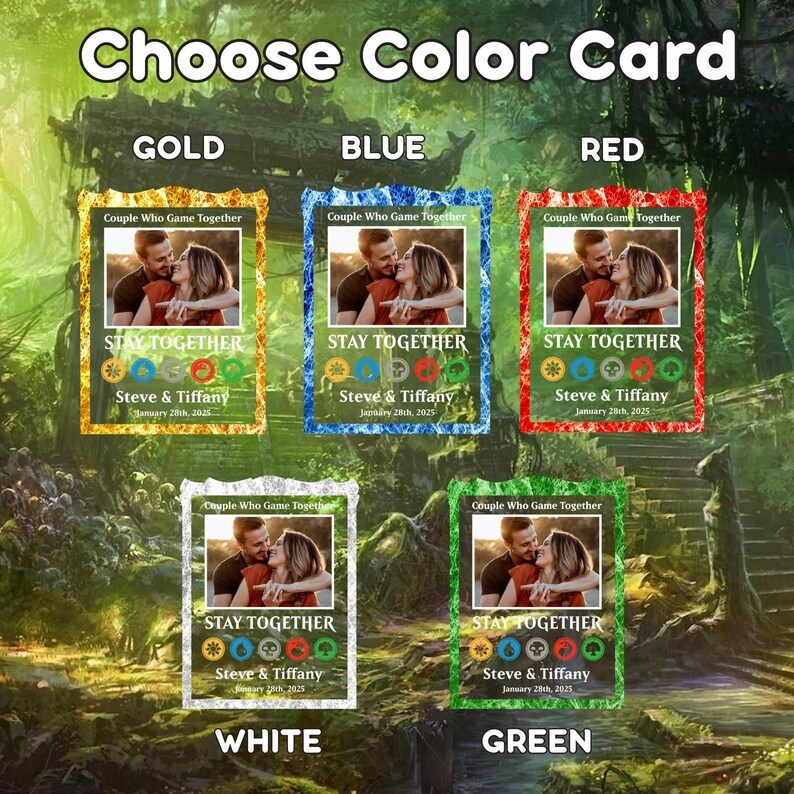 Personalized Anniversary MTG Night Light Plaque, Custom Couple Magic Card Led Light, Valentine's Day Anniversary Gift for Him Her, LGBT Couple Gifts