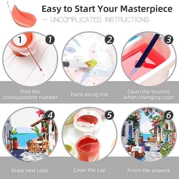 Custom Funny Caricature Portrait Paint by Numbers Kit Personalized DIY Painting Set Turn Your Photo into Personalized Artwork