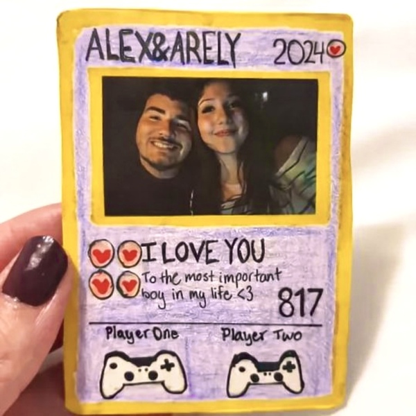 Personalized Valentine’s Day Power Couple Card, Custom Anniversary Card Couple Photo Anime Style, Best Valentine's Day Gift for Lover