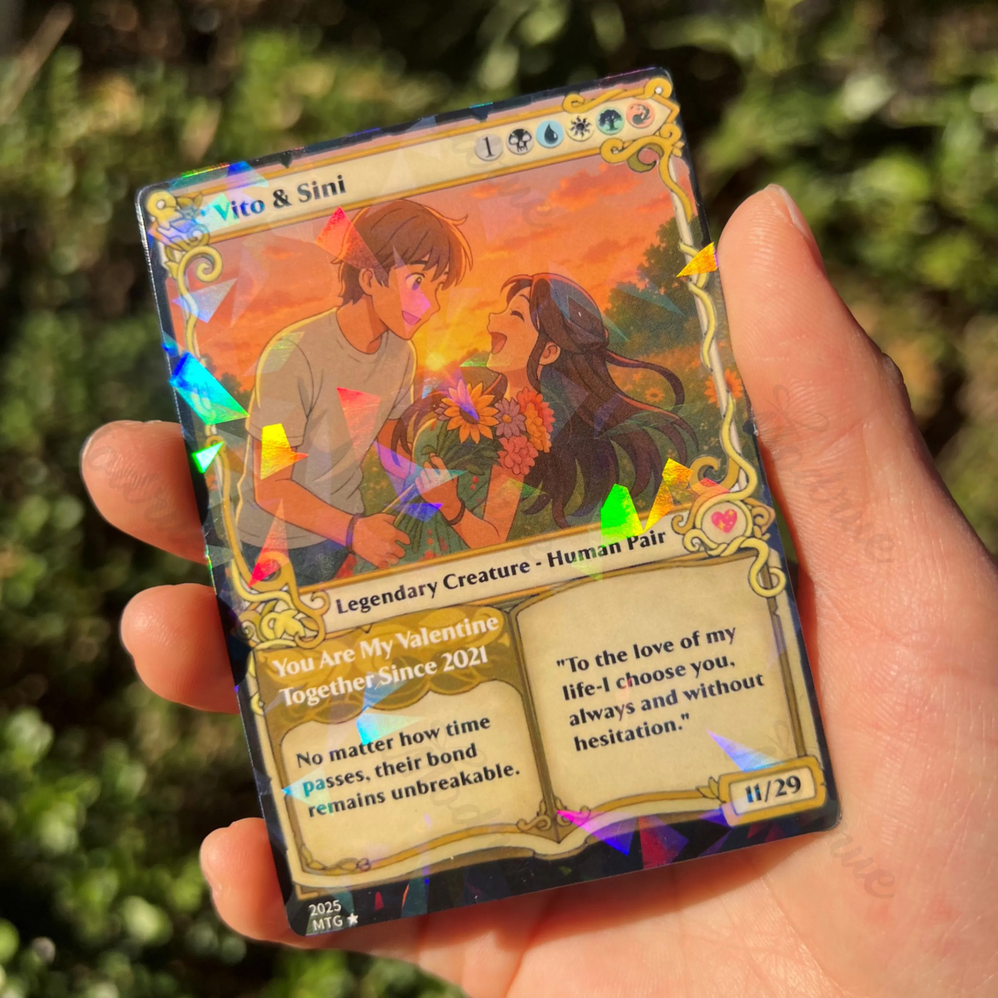Personalized Magic Card Couple Photo Anime Style Valentine's Day Gift for Couple - Photowatch