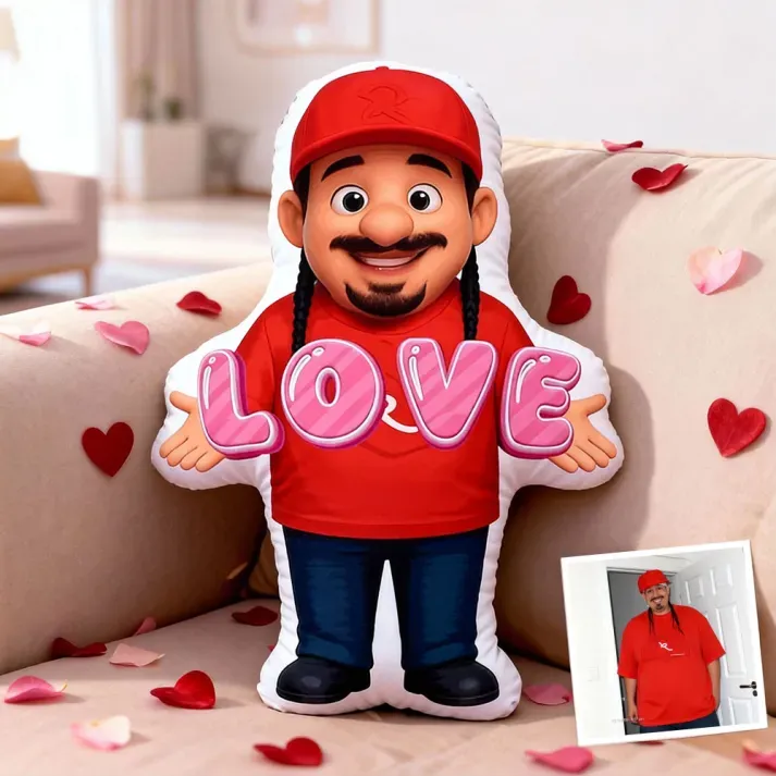 Custom Minime Doll Confession Pillow, Confession Pillow, Personalized Pillow for Valentine’s Day Gifts