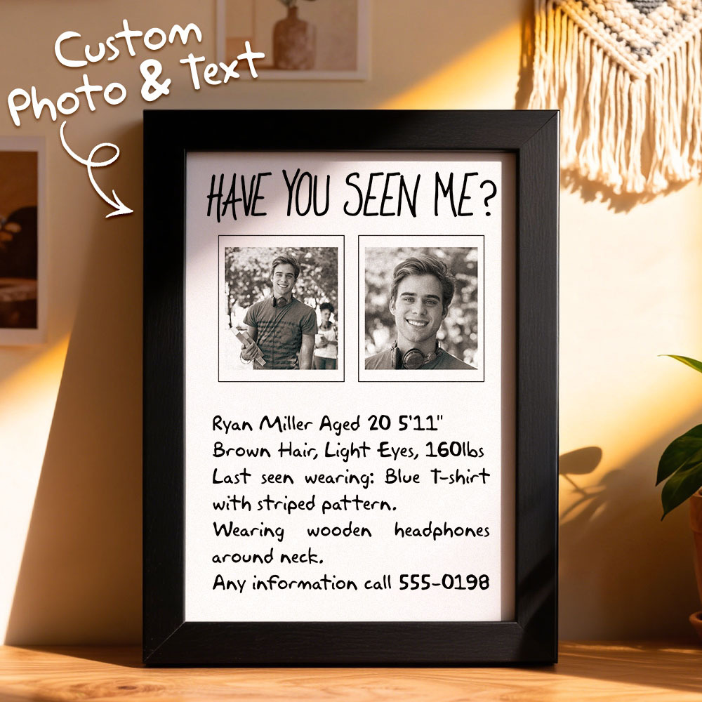 Custom 80s Retro Mystery Style Photo Frame | Personalized Missing Person Poster Decoration | Retro Atmospheric Wall Art