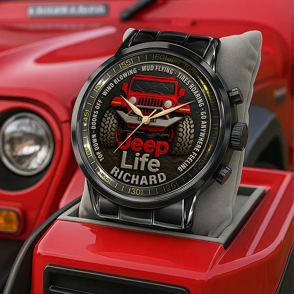 Personalized Off-Road Adventure Watch, Custom Name Sport Style Wristwatch for Car & Outdoor Lovers, Best Choice for Valentine's Day