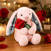 Custom Photo Red Love Heart Bunny Plush Personalized Hidden Ear Picture Bunny Gift for Couples Anniversary Gifts - Photowatch