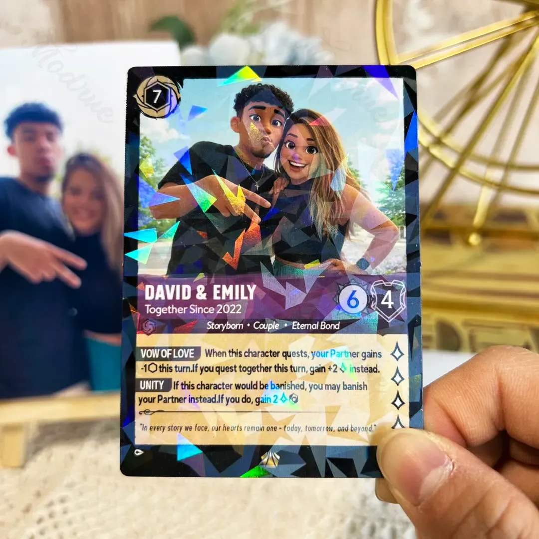 Carte Personnalisée Avec Portrait De Couple Style Dessin Animé, Carte D'anniversaire Personnalisée Avec Photo De Couple Style Anime, Cadeau Idéal Pour La Saint-valentin. - MaPhotocaleconFr