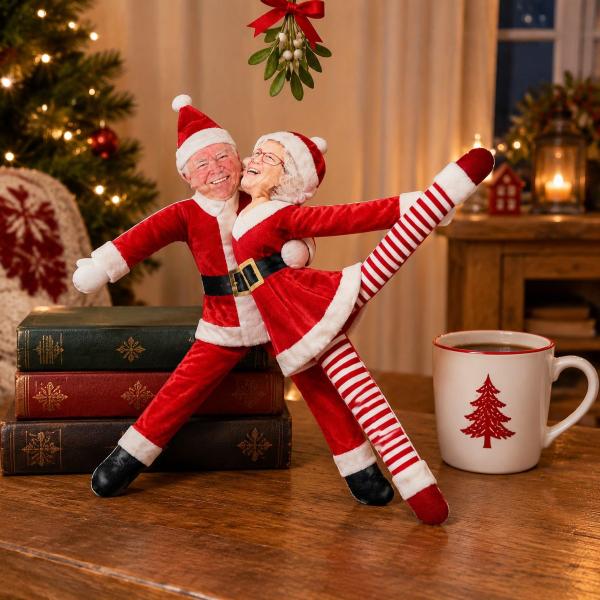Custom Funny Pet Photo Christmas Plush Doll Gifts For Pet Lovers • My Merry Pup - Personalized Poseable Plush Doll - MySpotifyGlass