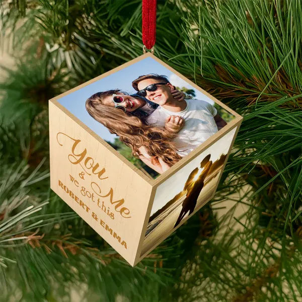 Custom Photo You And Me We Got This Cube Ornament - Photowatch