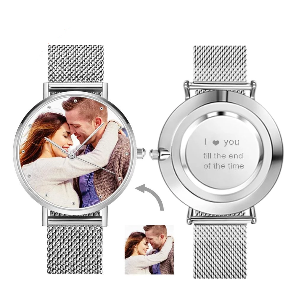 Custom Photo Watch Engraved Alloy Bracelet - photowatch