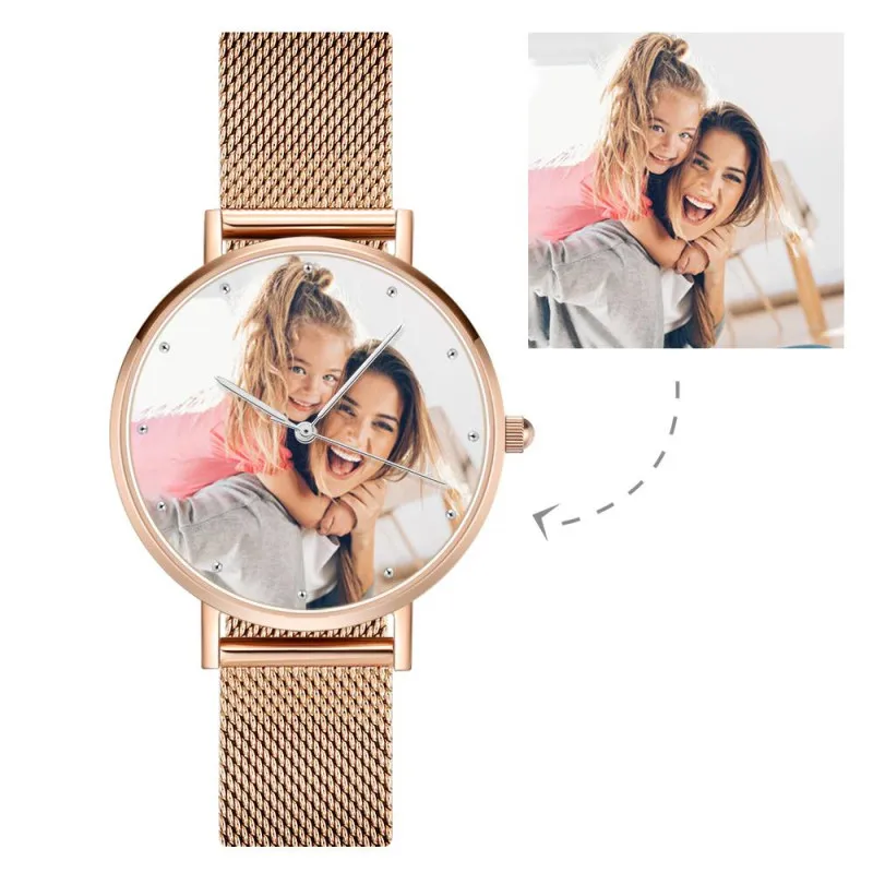 Custom Photo Watch Engraved Alloy Bracelet - photowatch