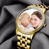 Engraved Gold Alloy Bracelet Photo Watch 40mm Best Gift for Mom