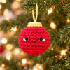 Handmade Crochet Christmas Ornament with Foam Ball Core Cute Squeeze Decoration Holiday Gift