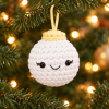 Handmade Crochet Christmas Ornament with Foam Ball Core Cute Squeeze Decoration Holiday Gift