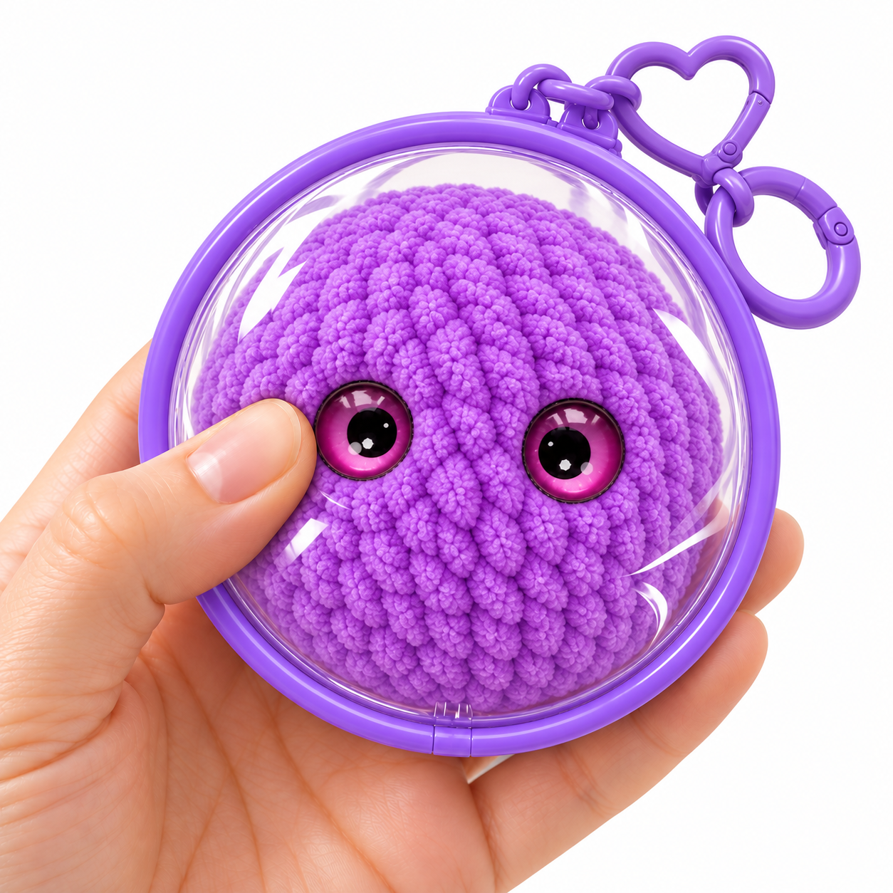 Purple Crochet Bubble Squishy Ball Pouch