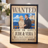 Custom Anime Bounty Couple Portrait Personalized Anime Style Wanted Poster Portrait Unique Captains' Couple Portrait - Photowatch