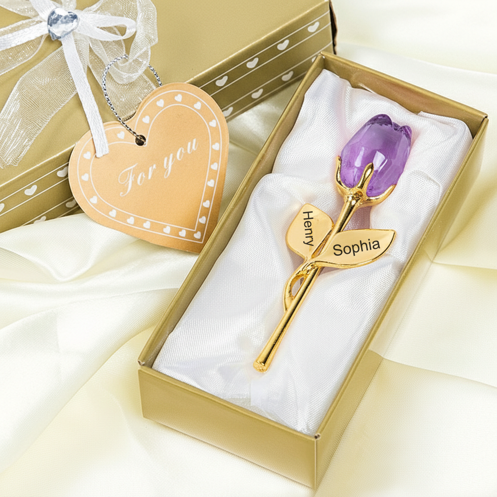 Crystal Roses With Gift Box Gift For Her Wedding Present Valentine's Day gift - Photowatch