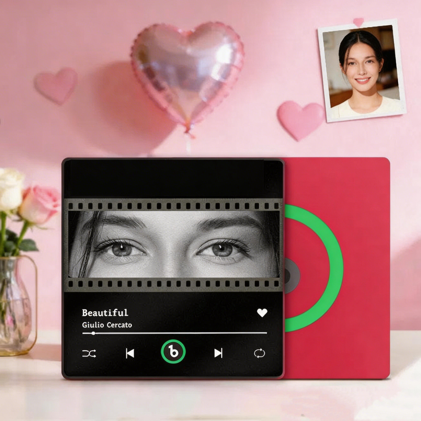 Custom Photo Music Fridge Magnet with Your Lover's Eyes Photos That Can Be Played Song Unique Gift for Her
