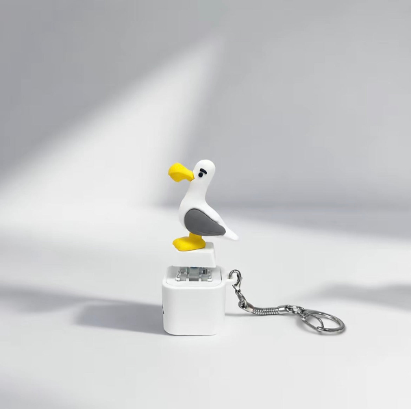 Seagull MINE Button Keychain with Real Sound and LED Light Funny Fidget Clicker Gag Gift