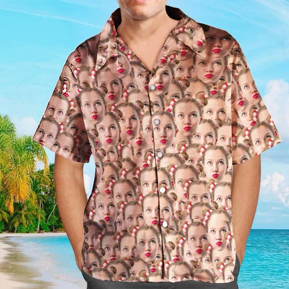 Custom Girlfriend Face Men's All Over Print Hawaiian Shirt