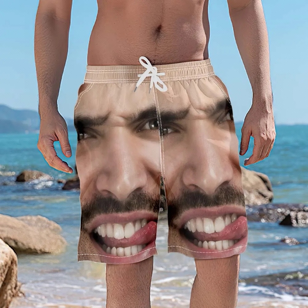 Custom Face Photo Men's Swim Trunk