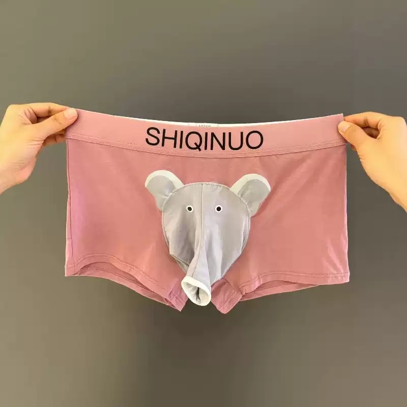 Funny Elephant Trunk Underwear for Men Novelty Animal Boxer Briefs Hilarious Gag Gift for Him