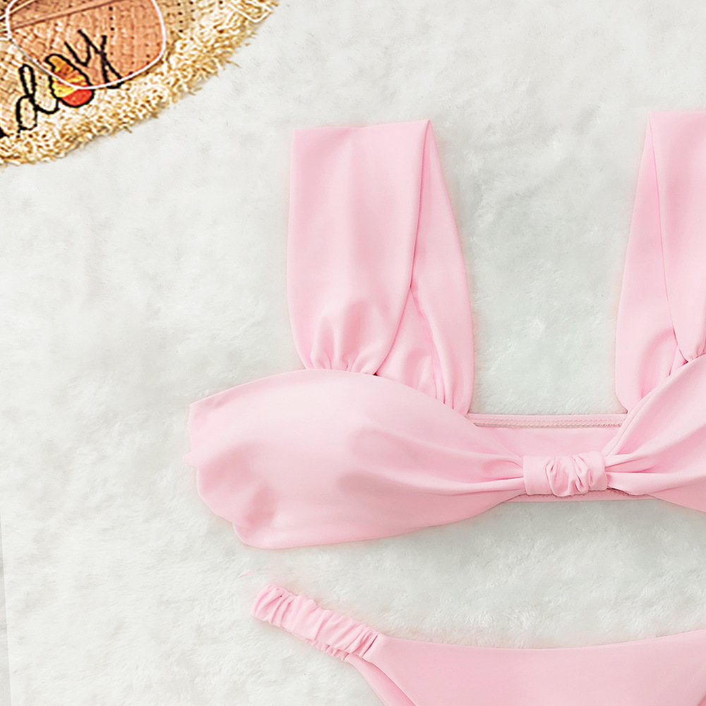 Solid Color Sexy Bikini Set Minimalist Two-Piece Swimsuit for Women