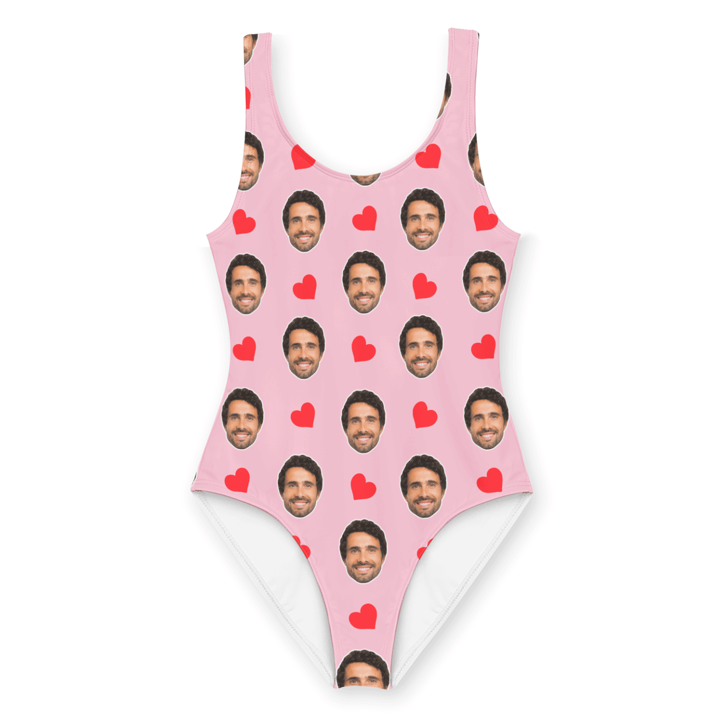 Custom Swimsuit with Picture Face Hearts Personalised Swimsuit Face Bathing Suit with Husbands Face