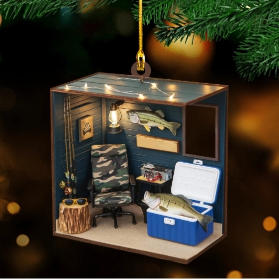 Personalized Fishing Shack Christmas Ornament Gift For Fishing Lovers Christmas Gifts for Dad