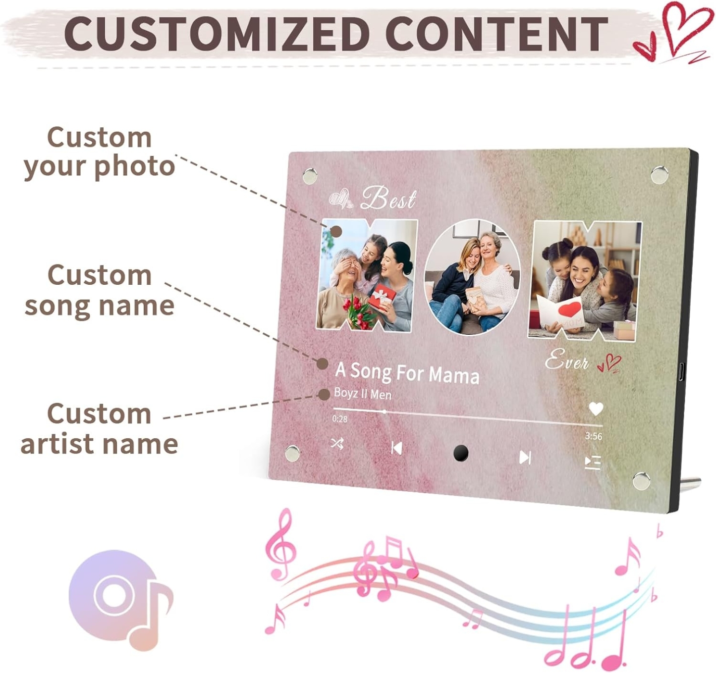 Custom Music Picture Frame Custom Spotify Frame Personalized Photo Frame Anniversary Gifts for Couple
