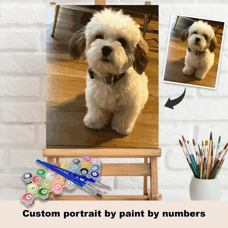 Custom Paint by Numbers Kit Personalized DIY Painting Set Turn Your Photo into Personalized Artwork