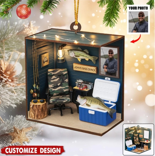 Personalized Fishing Shack Christmas Ornament Gift For Fishing Lovers Christmas Gifts for Dad