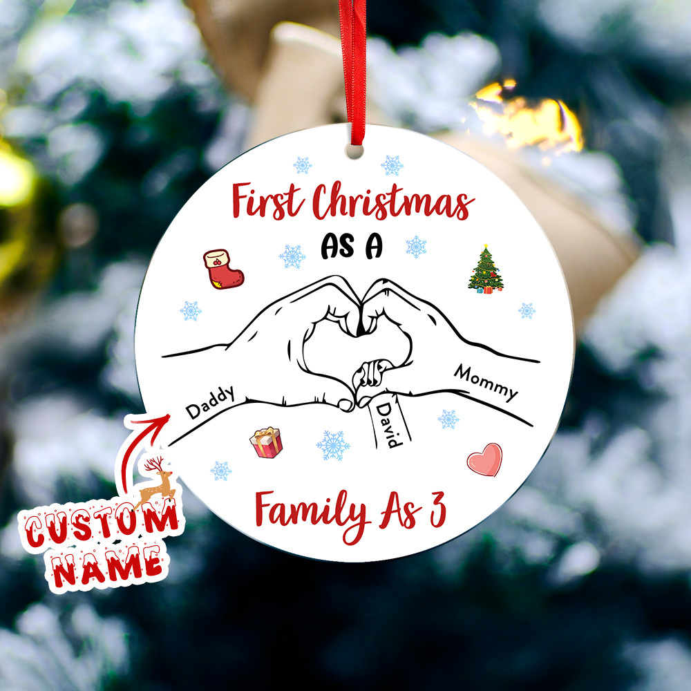 Custom Christmas Tree Ornament Personalized Name Christmas Gifts First Christmas Gift for Family - MyFaceSwimSuit