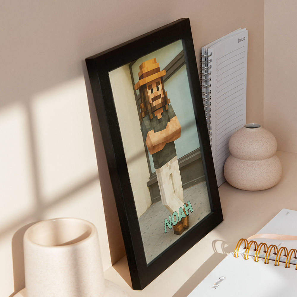 Custom Pixelated Block-Style Portrait from Photo, Unique Digital Download or Print for Video Game Fans, Personalized Gamer Gift, Pixel Art