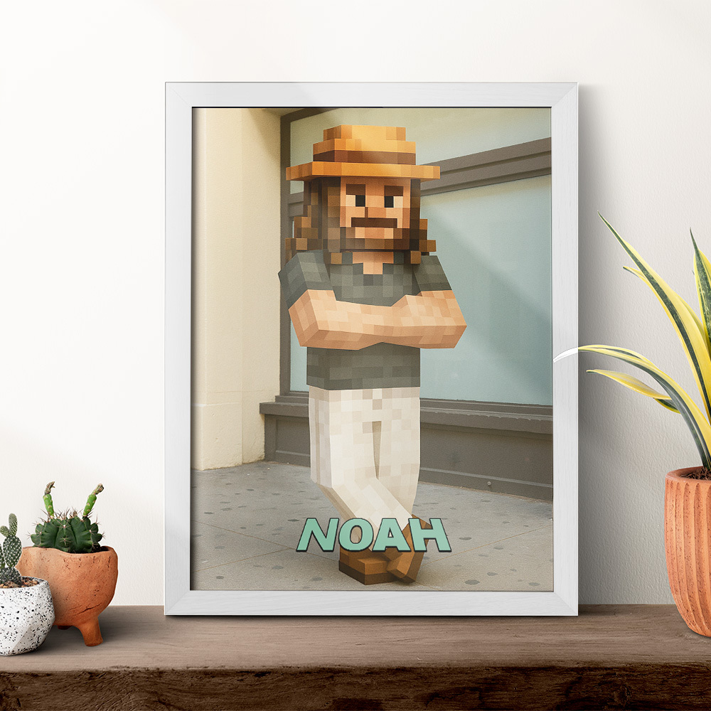 Custom Pixelated Block-Style Portrait from Photo, Unique Digital Download or Print for Video Game Fans, Personalized Gamer Gift, Pixel Art