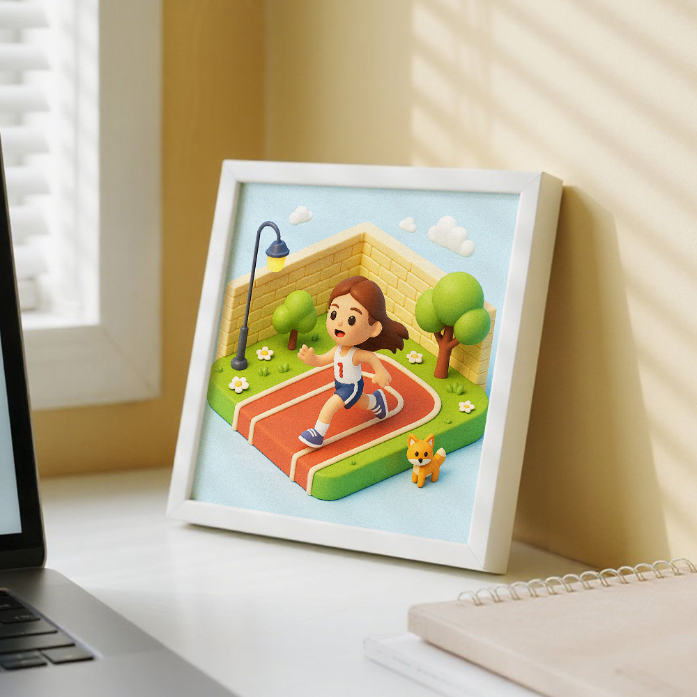 Custom 2D Action Figure Plaque Personalized Toy Box Turn Yourself Into Personalized Diorama Scene Art Mini Me Figurine Gift - MyFaceSwimSuit