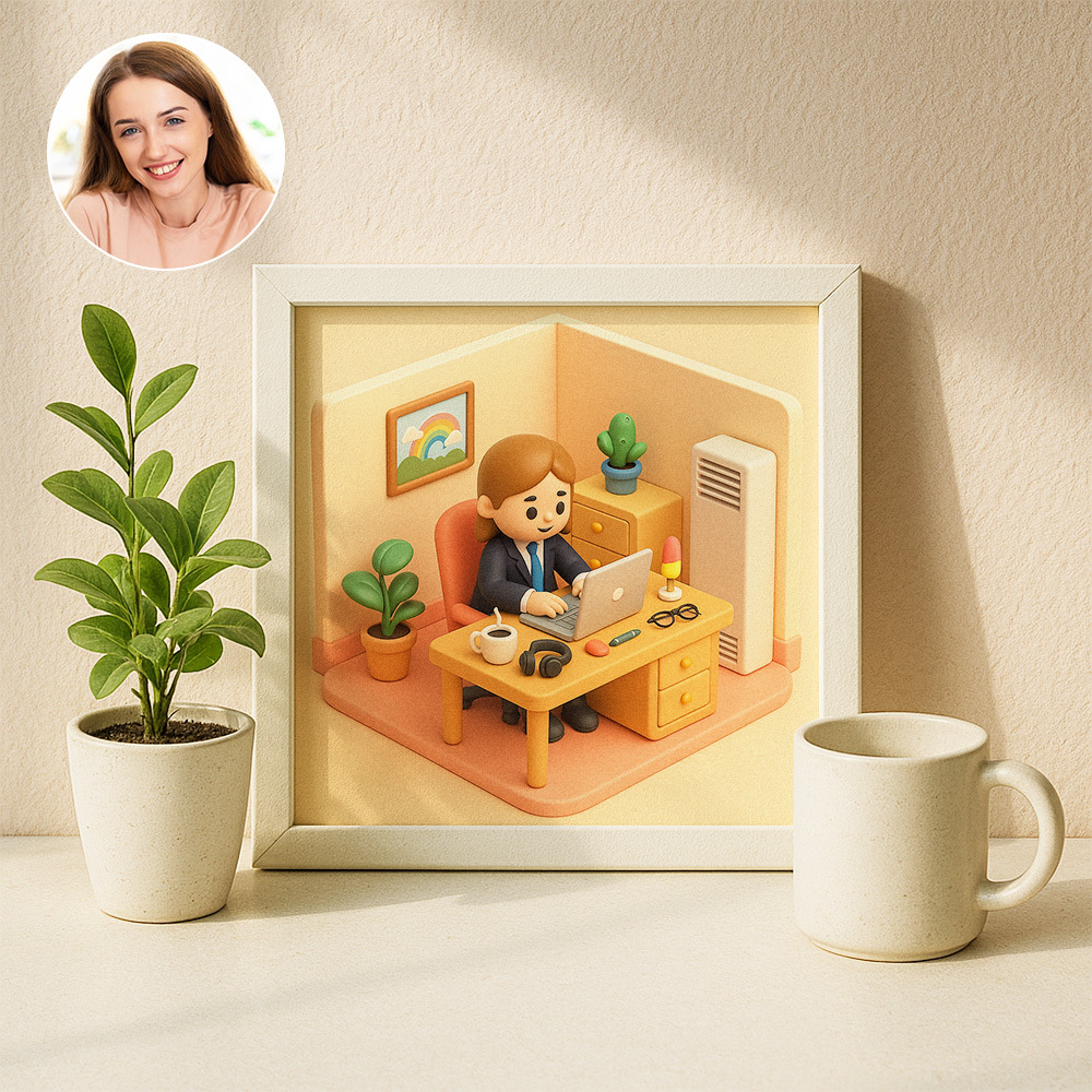 Custom 2D Action Figure Plaque Personalized Toy Box Turn Yourself Into Personalized Diorama Scene Art  Mini Me Figurine Gift - MyFaceSwimSuit